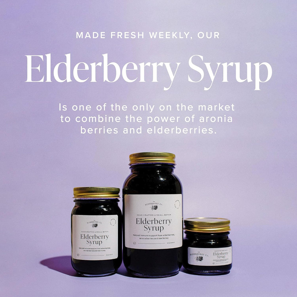 The Elderberry Co. Elderberry Syrup with Aronia Berries Natural Immune Support for Kids and Adults (16 oz.)