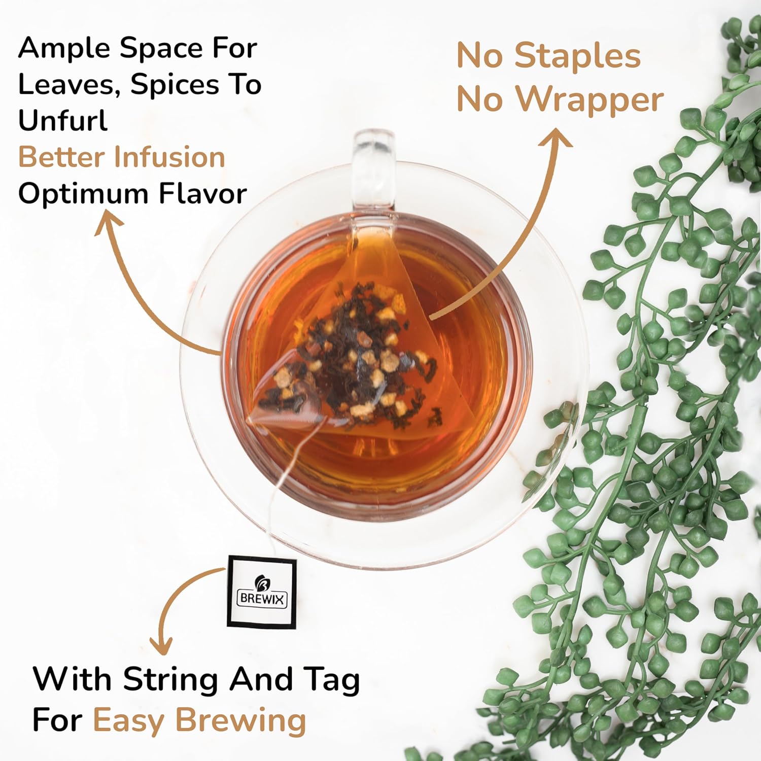 BREWIX, Royal Orange Spice Black Tea (25 Pyramid Tea Bags) | Tea with Orange and Spices | Premium Tea | Iced Tea Bags | Caffeinated And Sugar-Free