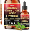7in1 Selenium Liquid Drops – 200mcg Selenomethionine for Men & Women – Pure Thyroid Support Supplement – High Absorption Tincture – for Immune & Energy Support - 1FL Oz - 60 Day Support