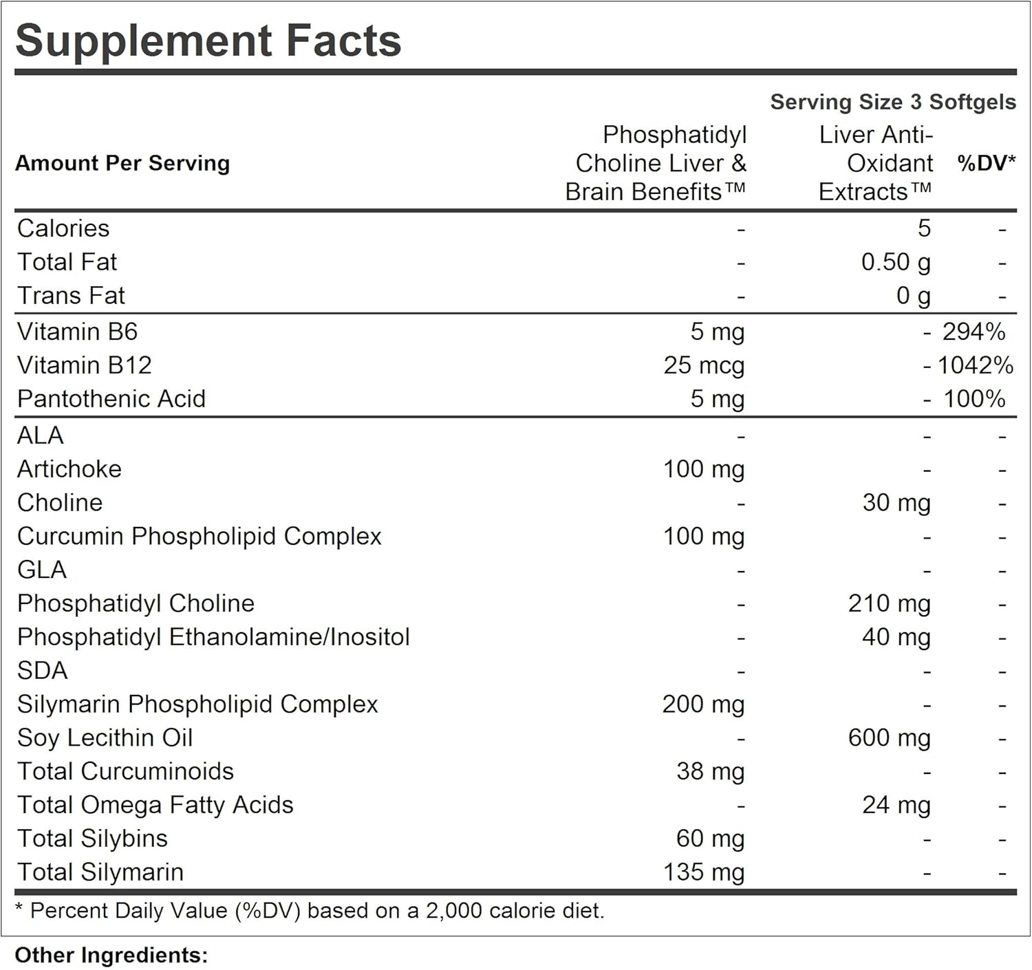 ANDREW LESSMAN PC Liver and Brain Benefits + Liver Anti-Oxidant Extracts Kit: 600 Capsules (360+240) - Phosphatidyl Choline, Milk Thistle, Artichoke, Curcumin.
