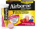Airborne 1000mg Vitamin C with Vitamin D & Zinc, Sugar Free Multivitamin Immune Support Supplement, Antioxidants Vitamins A C & Vitamin E, 30 Effervescent Tablets, Very Berry Flavor