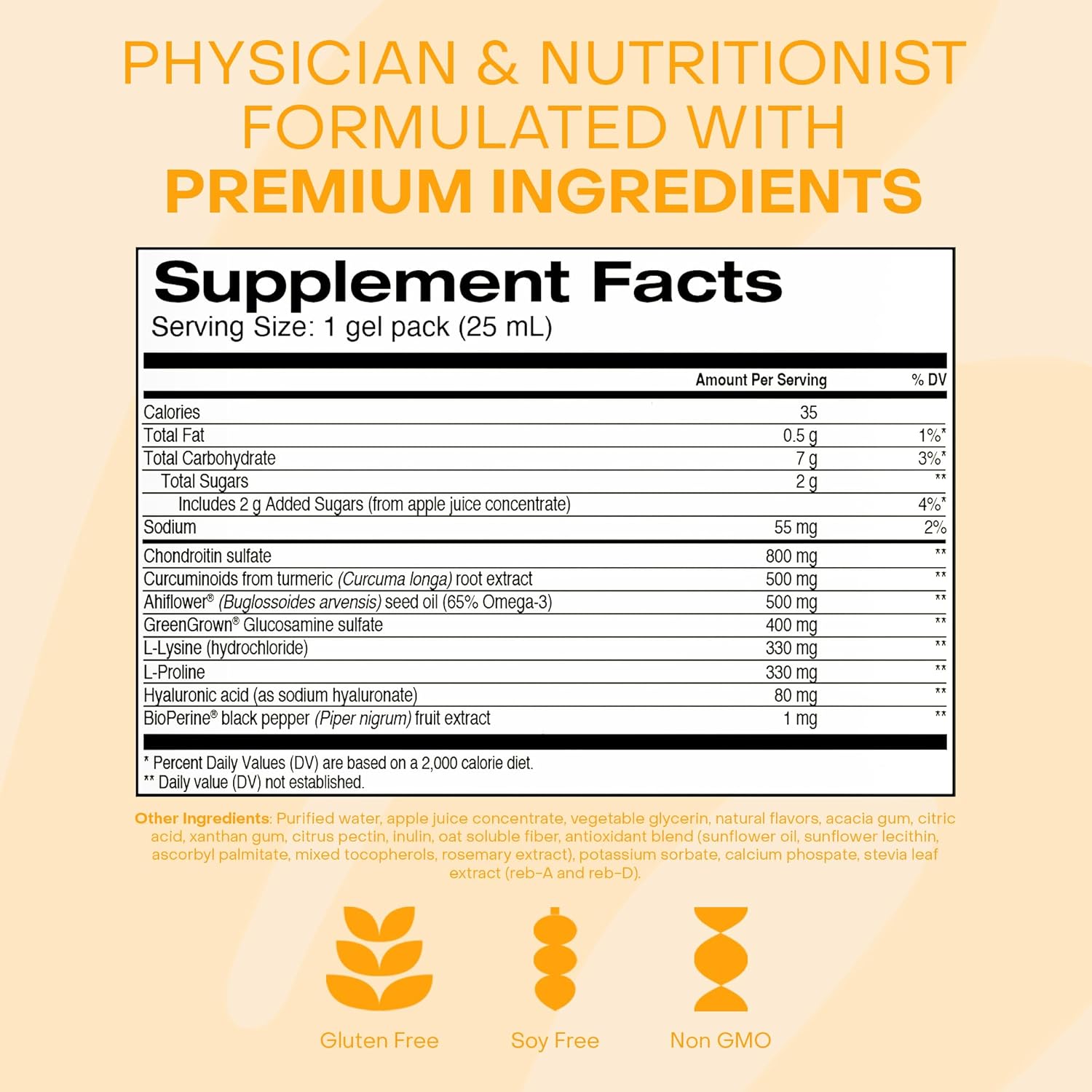 Healthycell Joint Health & Mobility Daily Liquid Supplement - Joint Support Supplement, Inflammation Response, Cartilage & Flexibility with Curcumin, Glucosamine & Chondroitin - 30 Gel Packs