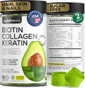 Biotin and Collagen Peptide Gummies for Hair Growth, Skin and Nails - 82000 Mcg per Serving - Biotin Chewables with Keratin Max Strength - Beauty Gummies for Women and Men - Sugar Free, Non-GMO
