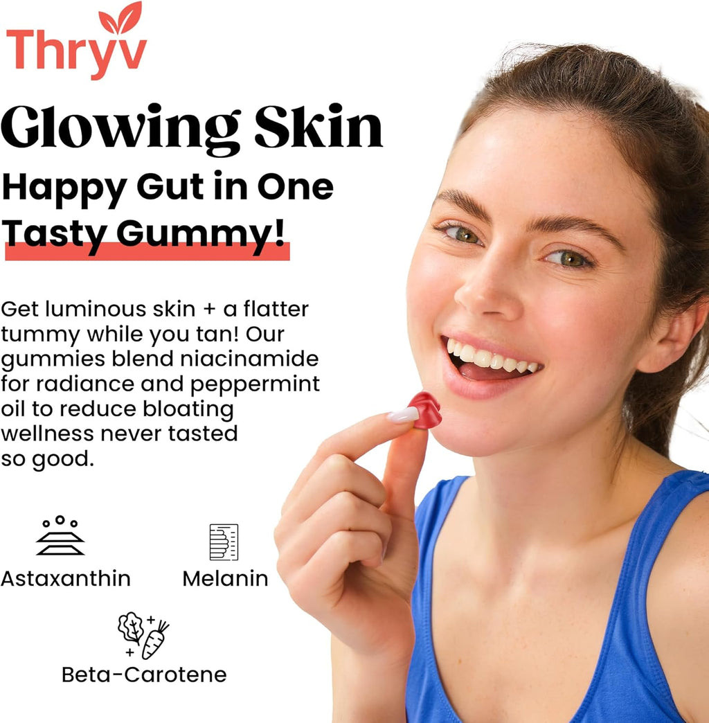 Glowbites - Tanning Gummies for Women - Self Tan Supplement - Tanning Pill Alternative - Fast Acting & Debloating Melanin Supplement with Beta Carotene, Astaxanthin, Niacinamide - Glow Up Skin