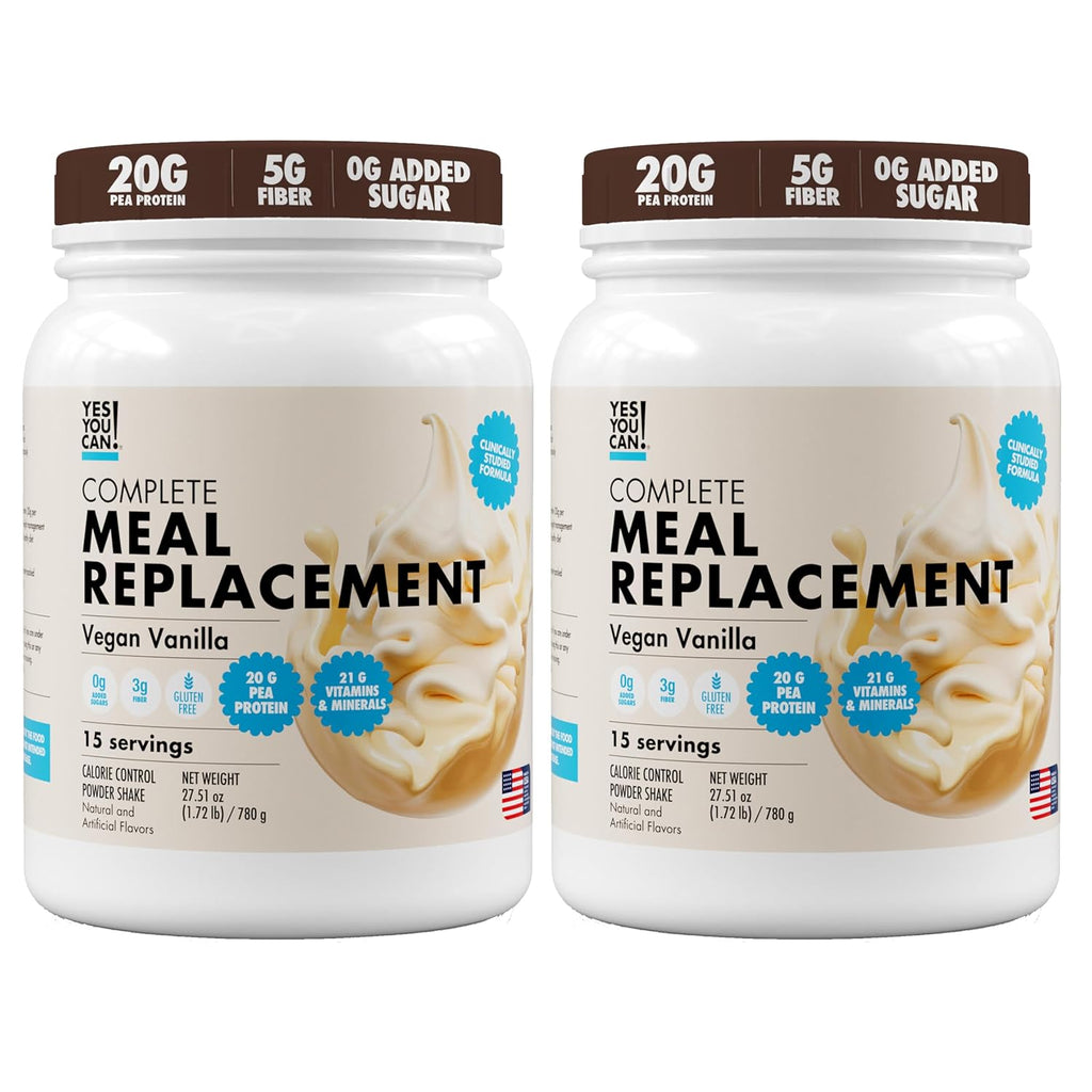 Yes You Can! Meal Replacement Shake - 20G Protein, 5G Fiber, 21 Vitamins & Minerals - Meal Replacement Protein Powder - Complete All-in-One Nutrition - 15 Servings (Vanilla) - 2 Pack