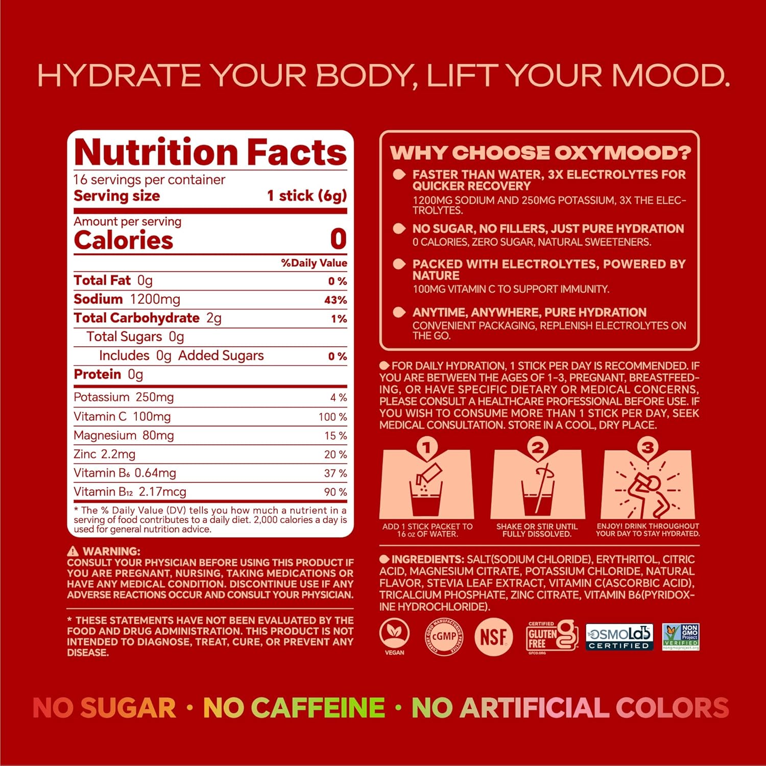 Sugar Free Electrolytes Powder Packets - Salty High Sodium Hydration Packets, Electrolytes Drink Mix for Fitness Enthusiasts & Outdoor Workers, Calories Free(Watermelon 30 Sticks)