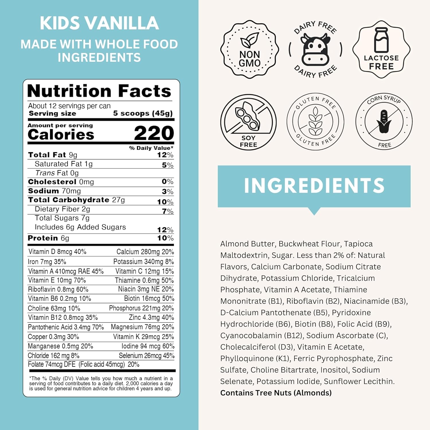 ELSE NUTRITION Plant-Based Kids Protein Shake, Kids Protein Powder for Ages 2-12. Dairy-Free First Kid Complete Nutrition Shake with Plant Protein & 25 Vitamins & Minerals (Vanilla, 2 Pack)