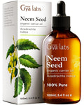 Gya Labs Organic Neem Oil for Skin - 100% Pure Natural Unrefined Neem Carrier Oil for Hair, Nails, Body Lotions, Spray & Shampoo - Soothing & Nourishing (3.4 Fl Oz)