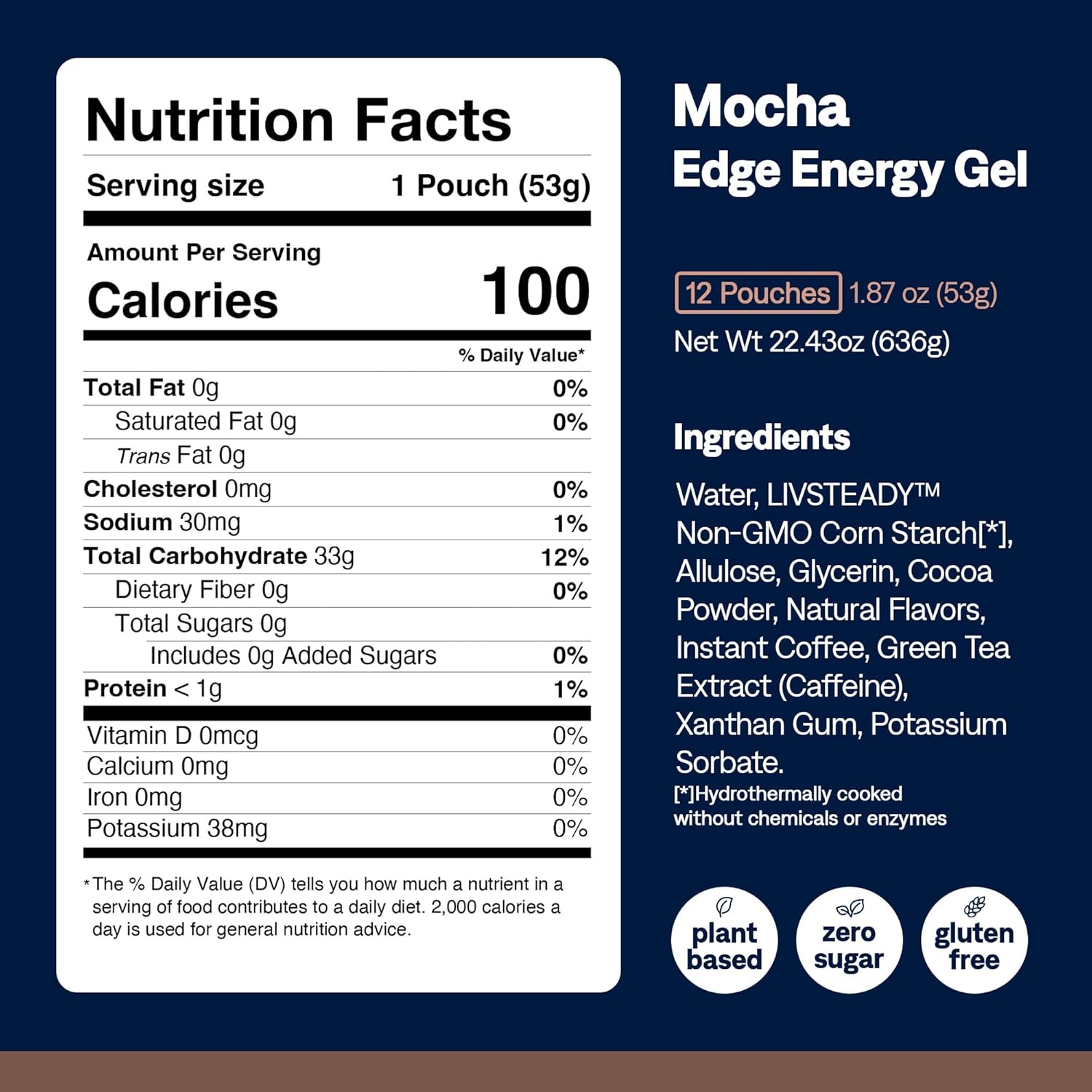UCAN Edge Energy Gel Shots, Mocha + Caffeine (12, 2 Ounce Packets) for Running, Training, Workouts, Fitness, Cycling, Crossfit | Sugar-Free, Vegan, & Keto Friendly Energy
