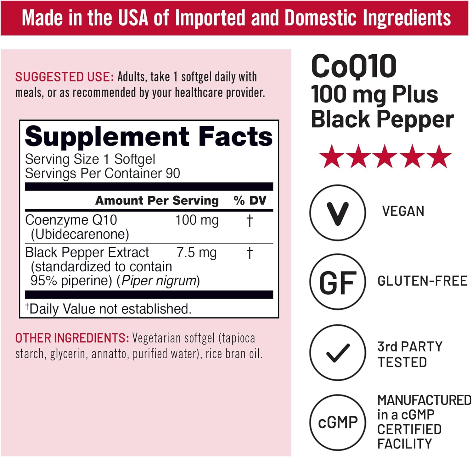 NatureWise CoQ10 100mg + Black Pepper Softgels - High Absorption Coenzyme Q10 + Black Pepper - Antioxidant for Heart Health + Cellular Energy - Vegan, Non-GMO, Gluten-Free - 90 Count[90-Day Supply]