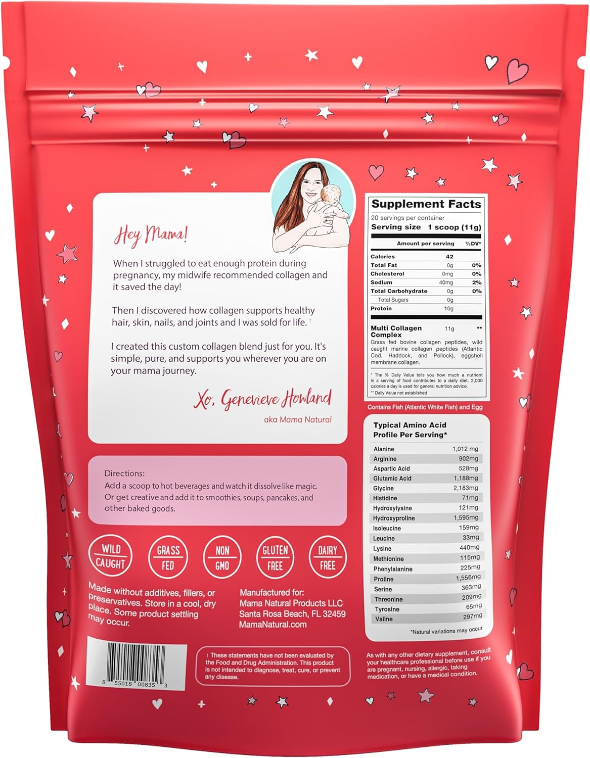 Multi Collagen Protein Powder Type 1, 2, 3, 4, 5, 10 - Unflavored & Hydrolyzed - Pure Collagen Peptides Powder - Grass Fed Beef, Wild Fish Marine & USA Eggshell - 20 Servings