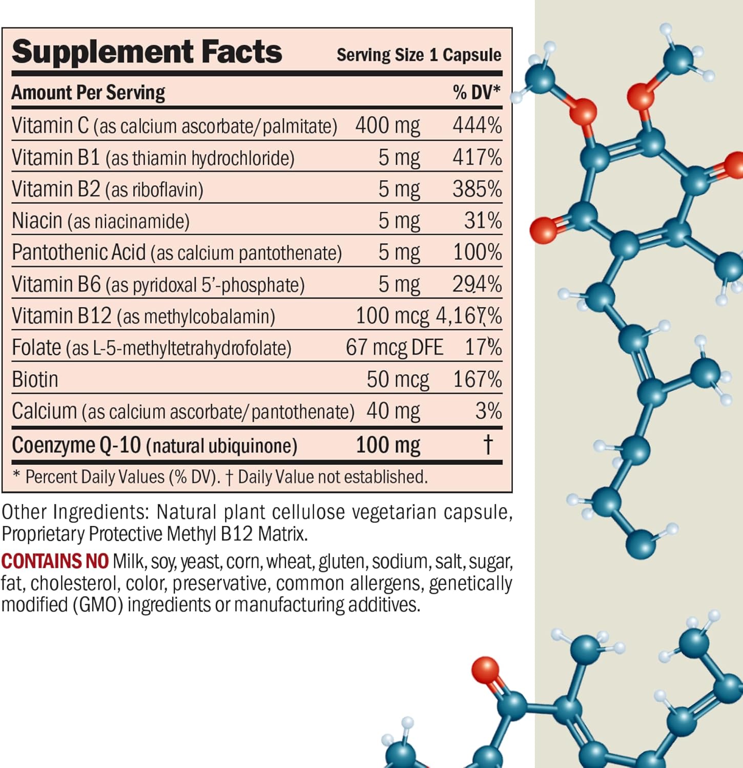 ANDREW LESSMAN Coenzyme Q-10 100 mg 30 Capsules - Essential for Energy Production and Optimum Key Organ Function, Anti-Oxidant Support, Depleted by Aging, Plus B-Complex. Easy to Swallow Capsules