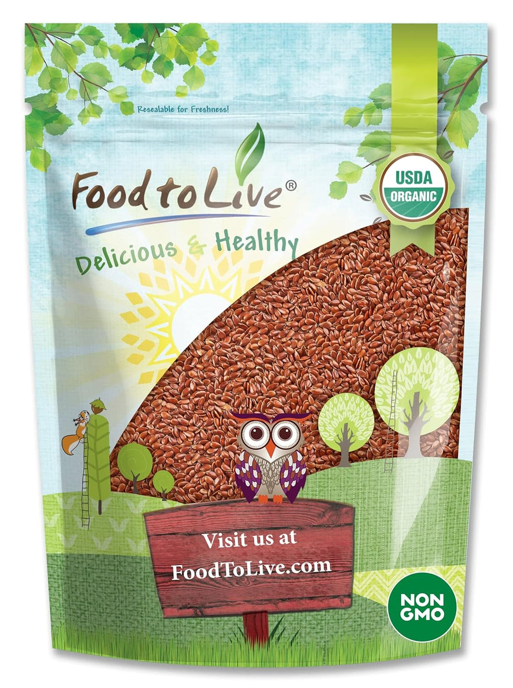 Food to Live Organic Brown Flax Seeds, 8 Ounces – Whole Raw Flaxseeds, Non-GMO, Unroasted, Dried, Kosher, Vegan. Rich in Omega-3 Fatty Acids, and Dietary Fiber. Perfect for Salads, and Baked Goods.
