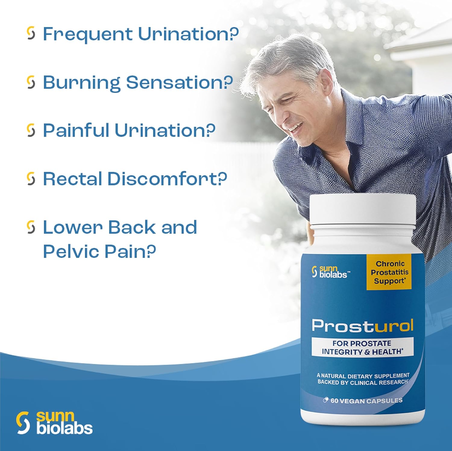 Prosturol | Prostatitis Treatment | CPPS -Prosturol Extra Strength Discomfort Relief & Prostate Supplement for Men with Quercetin, Saw Palmetto, Enzymes, for Pelvic Health - 180 Capsules (3)