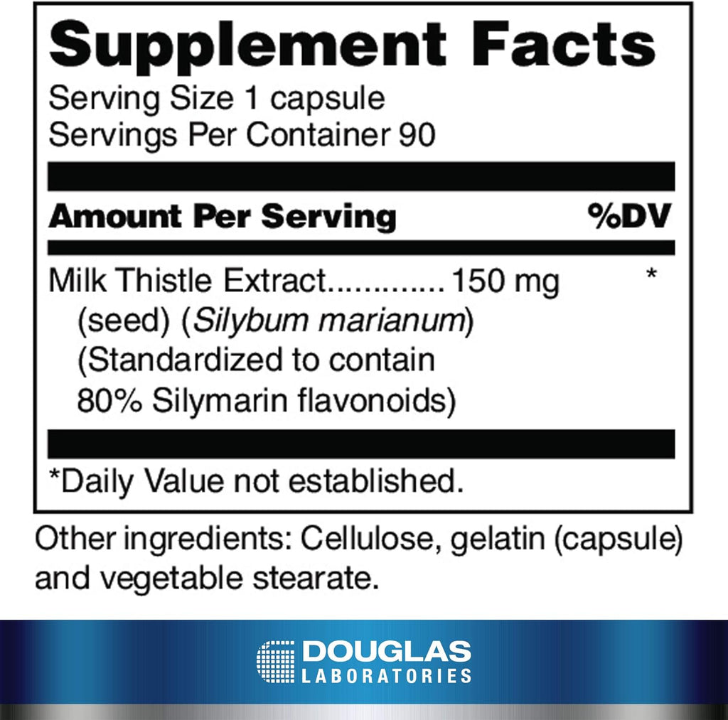 Douglas Laboratories Silymarin/Milk Thistle Capsules | 150 mg. of Milk Thistle Extract | 90 Capsules
