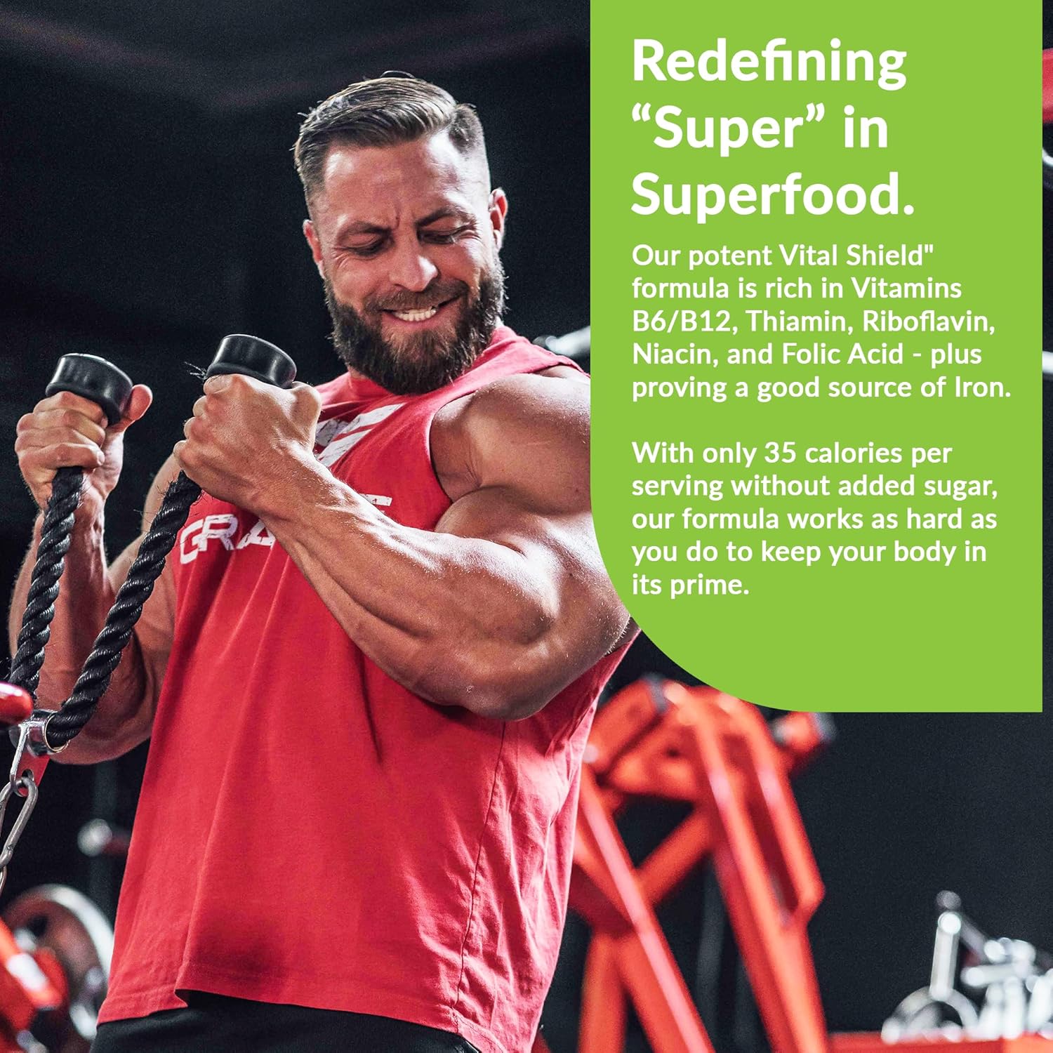 Granite Nutrition Vital Shield - USDA Organic Superfood Greens with Mushrooms & Tart Cherry – Supports Energy, Immune Function & Digestive Health – Lemon Lime Flavor (30 Servings)