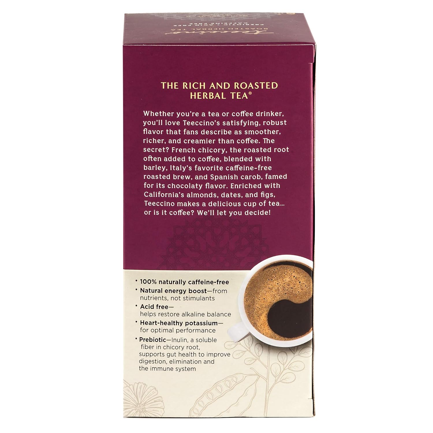 Teeccino Pumpkin Spice Herbal Tea - Rich & Roasted Autumn Harvest Tea That’s Caffeine Free & Prebiotic for Delicious Comfort, 25 Tea Bags