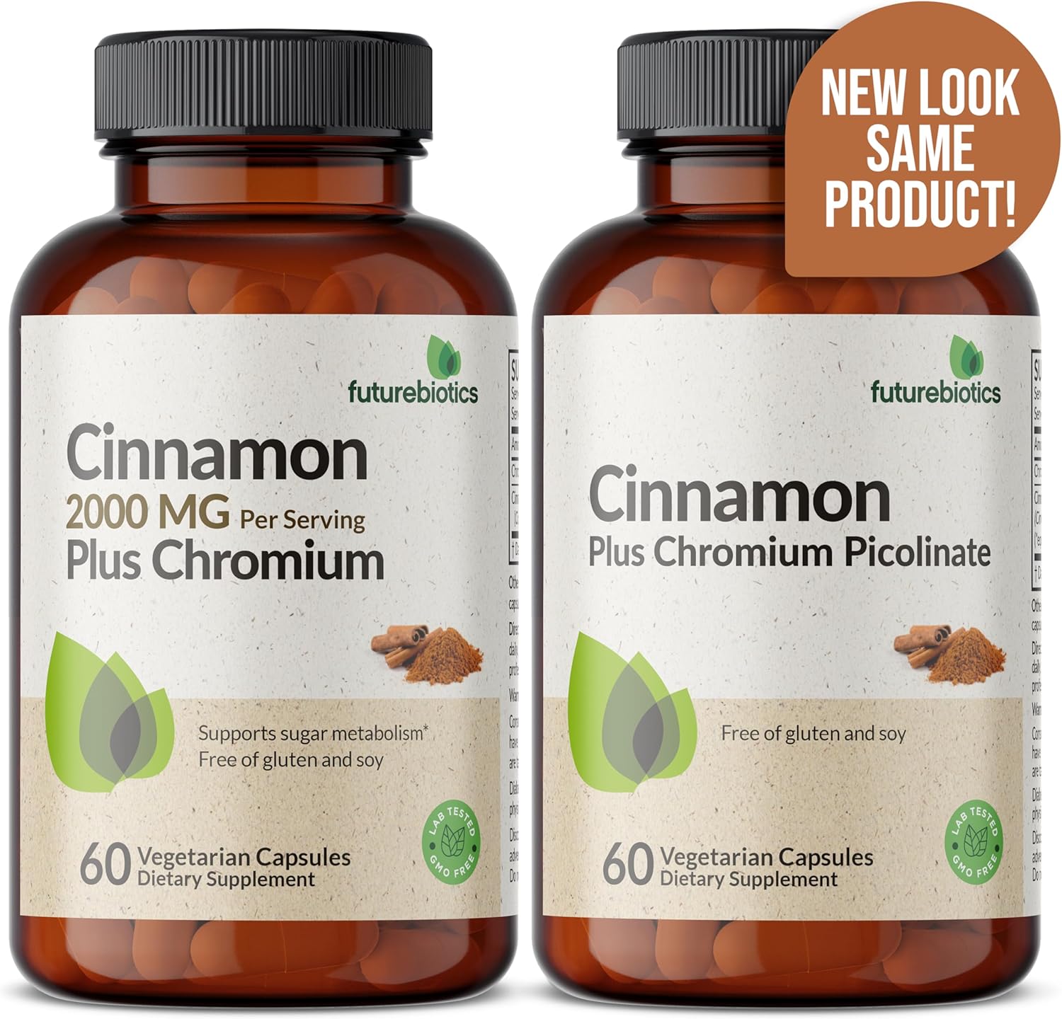 Futurebiotics Cinnamon Plus Chromium Picolinate Supplement, High Potency Chromium, Non-GMO, 60 Vegetarian Capsules