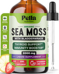 Pella Nutrition Organic Sea Moss Drops - 4X Stronger Than Irish Sea Moss Gel, Capsules and Gummies - Superfood Supplement - Immune Support Supplement (Strawberry Lime, 60mL)