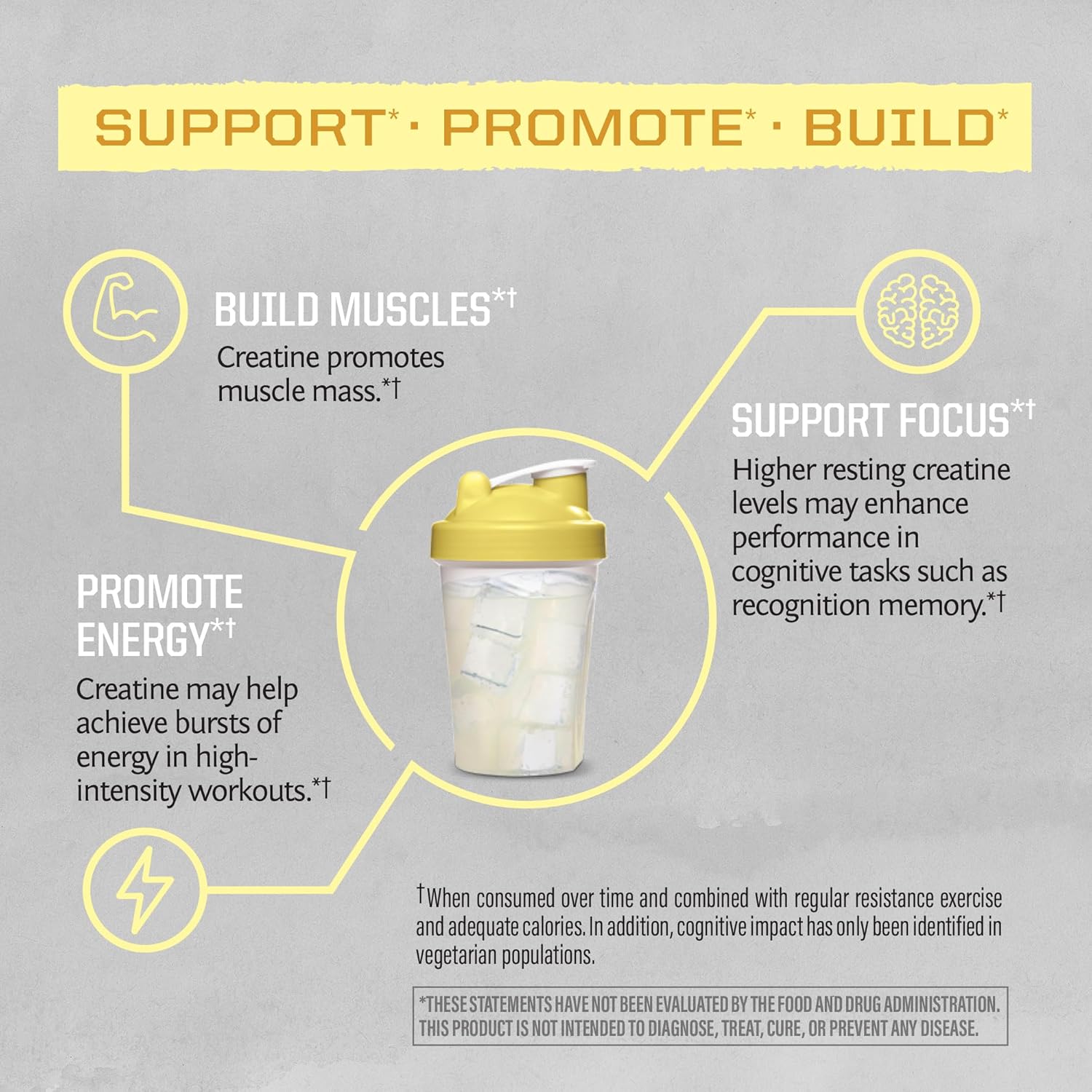 Creatine Monohydrate Powder Micronized PreWorkout Recovery Supplement Support Muscle Building Strength Training Cognition Vegan & Keto Friendly, Easily Mixes 50 Servings Lemonade Flavored