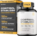 Cortisol Manager & Stabilizer Supplement | Supports Deep Sleep, Relaxation, Adrenal Health & Stress | 300mg Ashwagandha | L-Theanine, Rhodiola Rosea Extract & Apigenin | 30 Capsules