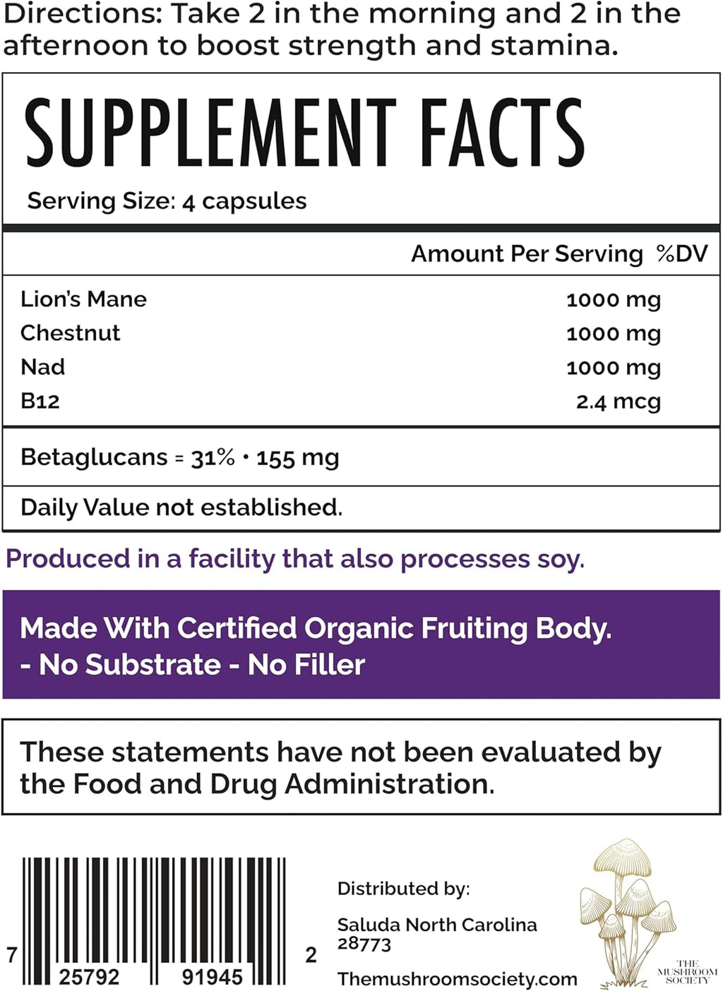 Everyday Youth - Anti-Aging Supplement - Brain & Cellular Energy Formula – Lion’s Mane, Chestnut, NAD, B12 + Beta-Glucans - 60 Vegan Capsules