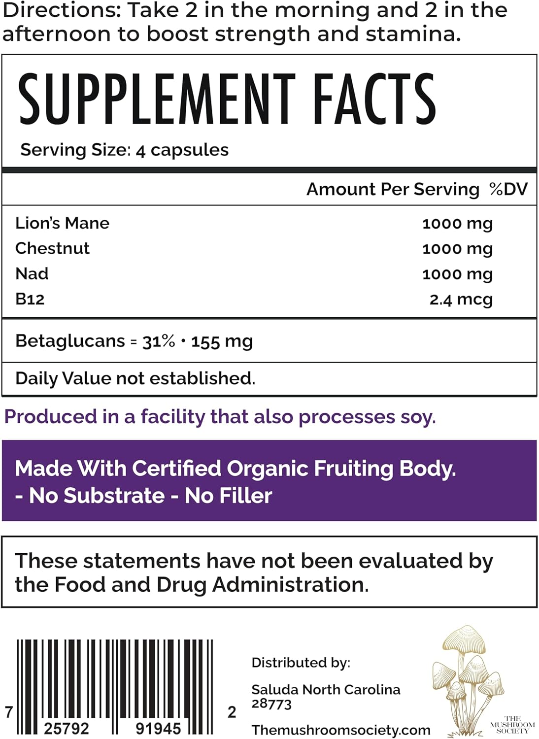 Everyday Youth - Anti-Aging Supplement - Brain & Cellular Energy Formula – Lion’s Mane, Chestnut, NAD, B12 + Beta-Glucans - 60 Vegan Capsules