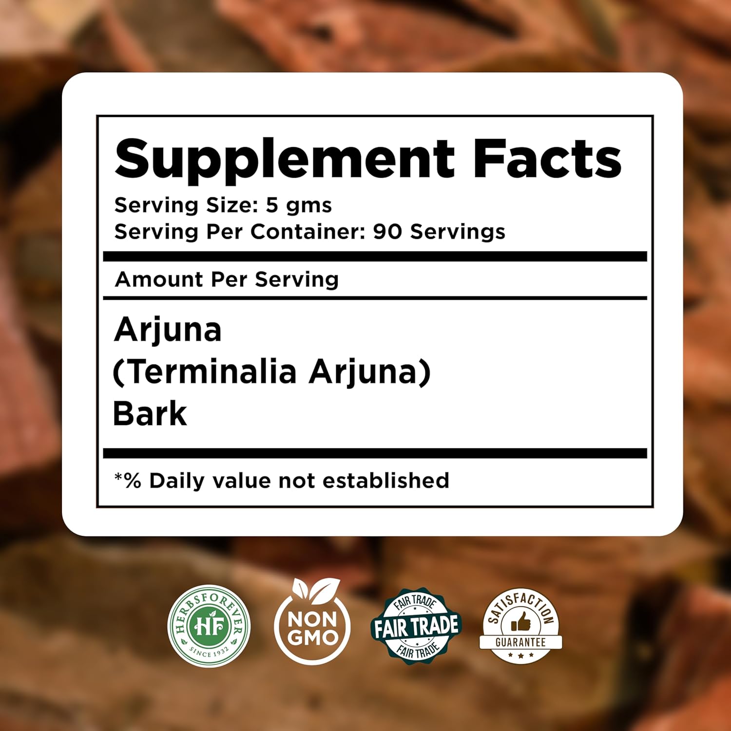 Arjuna Powder Terminalia Arjuna Non GMO, Vegan 454 GMS