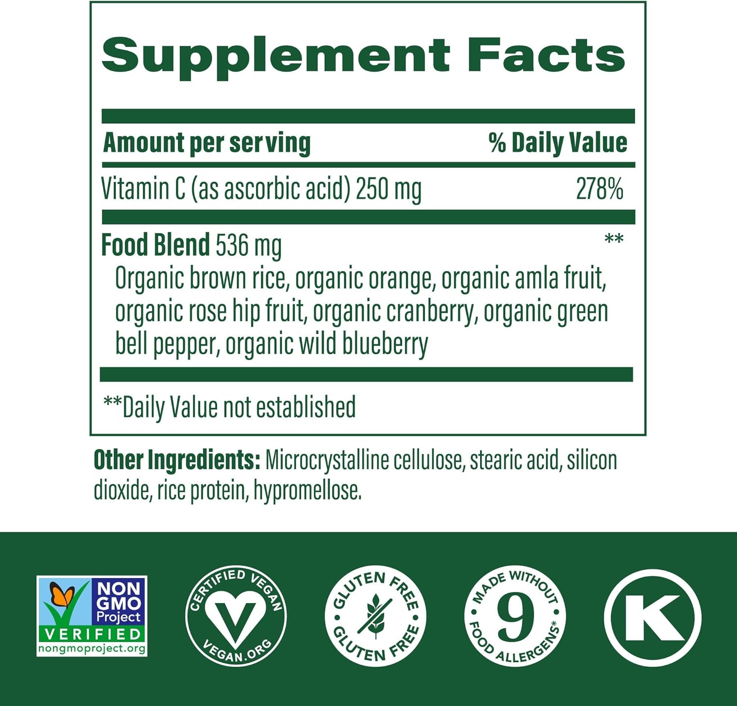 MegaFood Complex C - Vegan Immune Support Supplement with Vitamin C 250 mg, Made with Real Food Including Orange, Cranberry & Brown Rice, Gluten-Free, Kosher - 90 Tablets, 90 Servings
