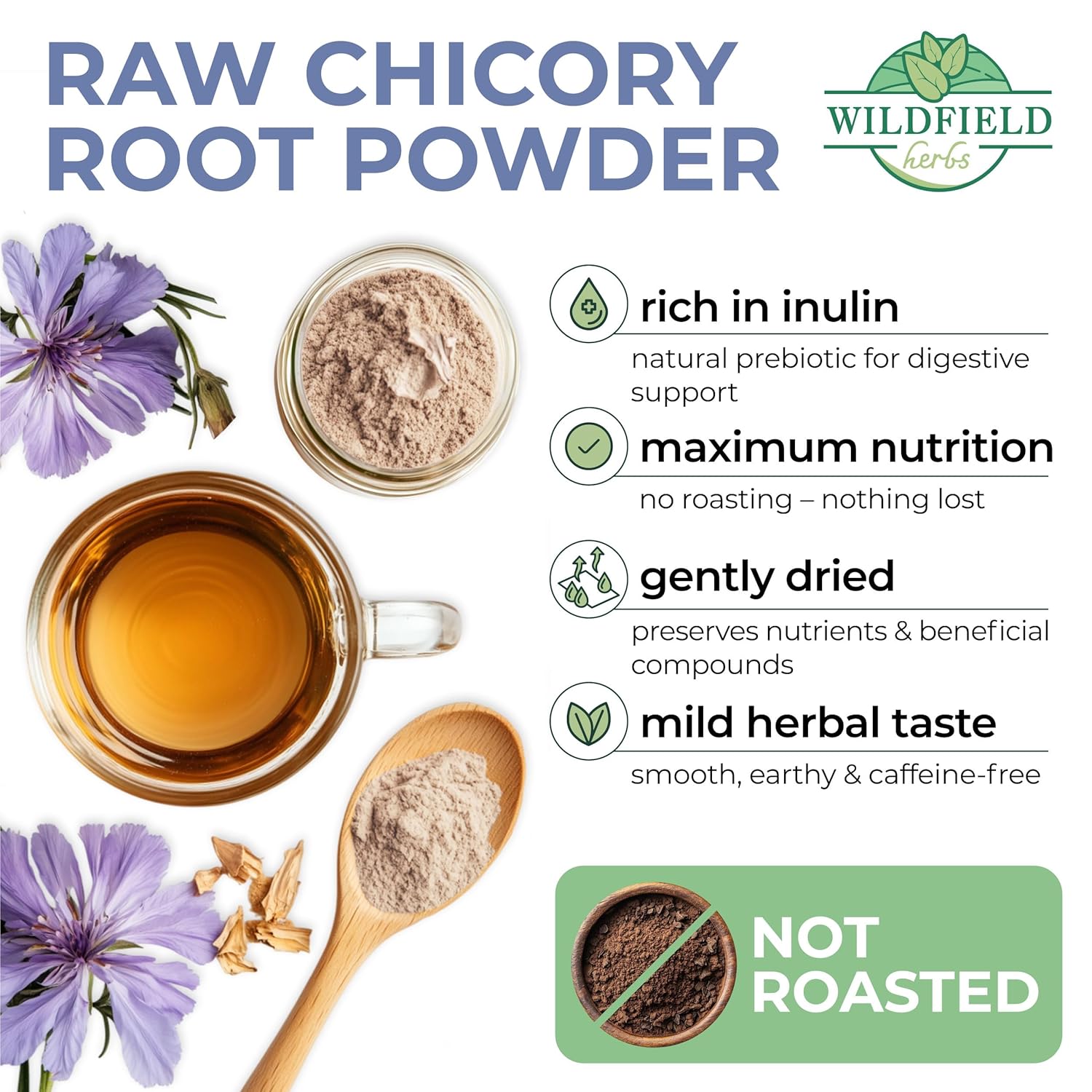 30 Bags Tea Chicory Root Tea Herbal (Cichorium Intybus) - 30 Count 1.5g Bags Chicory Root Herb Achicoria