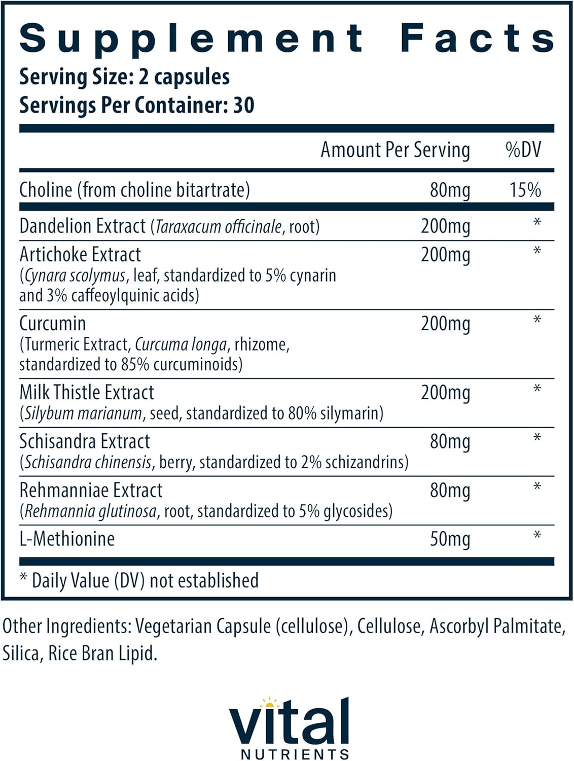 Vital Nutrients Liver Support Milk Thistle and Curcumin | Vegan Supplement | Herbal Combination to Support Healthy Liver Function* | Gluten, Dairy and Soy Free | 60 Capsules