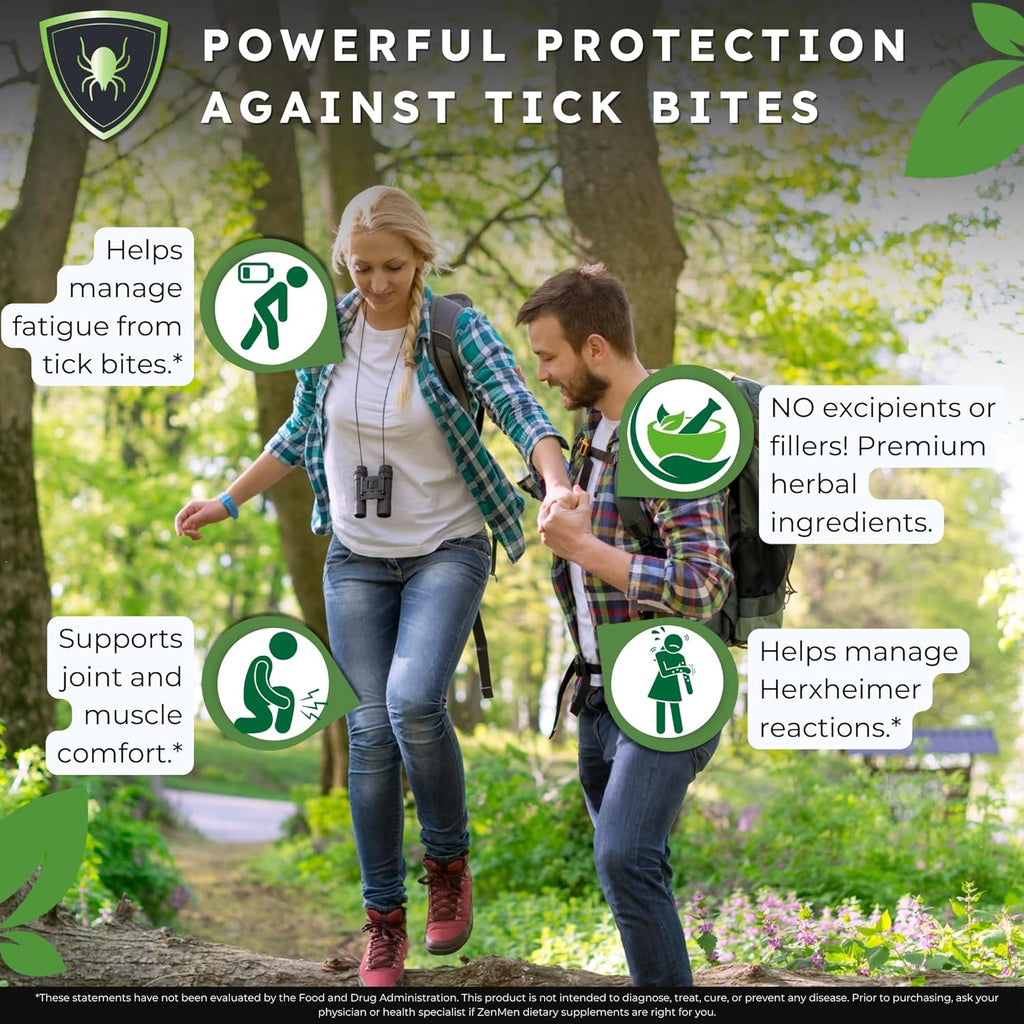 Zenmen Post Tick Bite Support Complete Bundle - Post Contact Protocol - 3 Tick Immune Support + 2 Garlic Tincture + 2 Green Black Walnut Tincture
