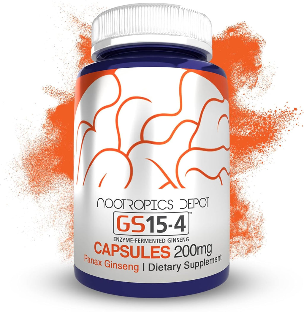 Nootropics Depot GS15-4 Panax Ginseng Extract Capsules | 200mg | 60 Count | Ayurvedic Herb | Natural Adaptogen | Supports Healthy Stress Levels