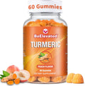 Curcumin Turmeric Gummies – Extra Strength 2000mg 8:1 Extract Turmeric Supplement Gummies with Black Pepper & Ginger – Vegan Non-GMO Joint Support Chewables – Peach Flavor, 60 Count