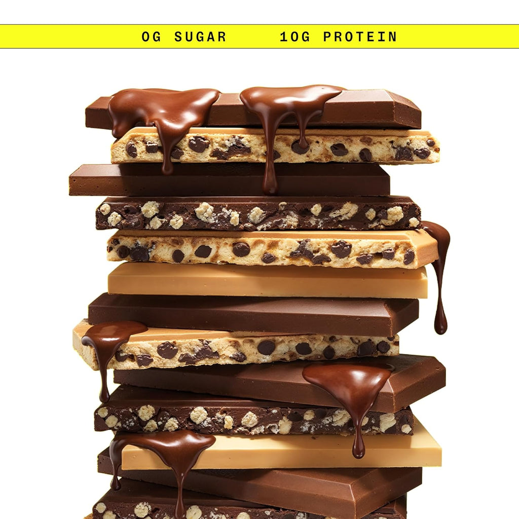 Hormbles Chormbles Protein Candy Bars, Variety Pack, 10g Protein, 0g Sugar, Milk Chocolate, Peanut Butter, Salted Fudge Candy With Crunchy Pieces, Sugar Free Snacks or Dessert, 9 Pack