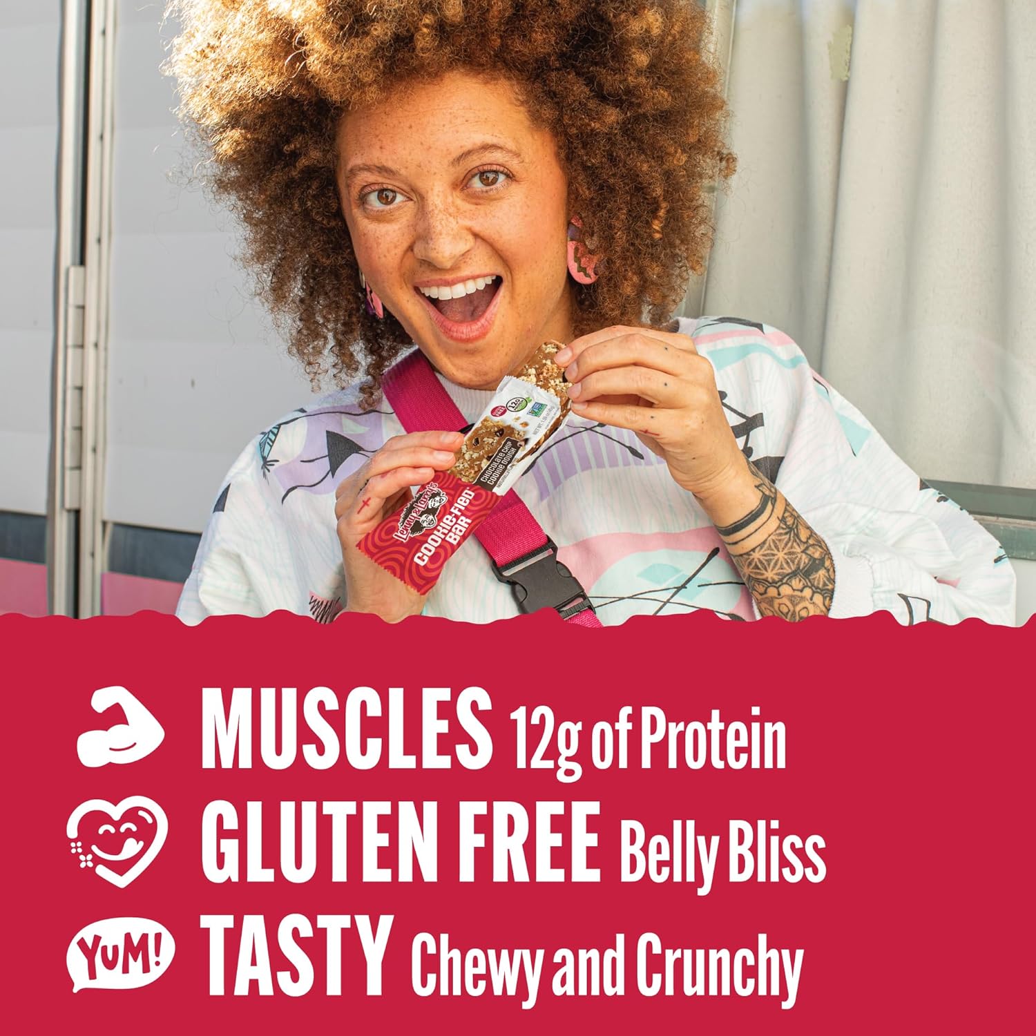 Lenny & Larry's Cookie-fied Bar – Chocolate Chip Cookie Dough Vegan Protein Bars 9x45g – Healthy Snacks with 12g Plant Protein & 5g Fiber – Gluten free Power Bar, Keto Friendly, Non-GMO & Vegan
