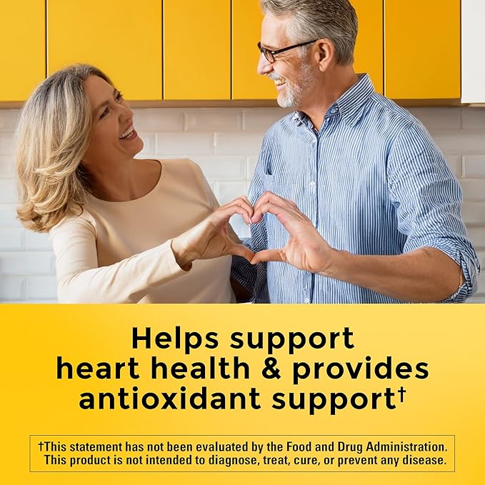 Nature Made CoQ10 200mg per Serving with Black Pepper Extract for Enhanced Nutrient Absorption, CoQ10 Supplement for Heart Health Support, 60 Softgels, 30 Day Supply