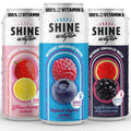 ShineWater Vitamin D Hydration Electrolyte Drink - Flavored water with electrolytes, Sugar-Free, Magnesium, Zinc, Vitamin B12, Folic Acid, Plant-Based Fruit Water, Low Calorie - Variety Pack of 6