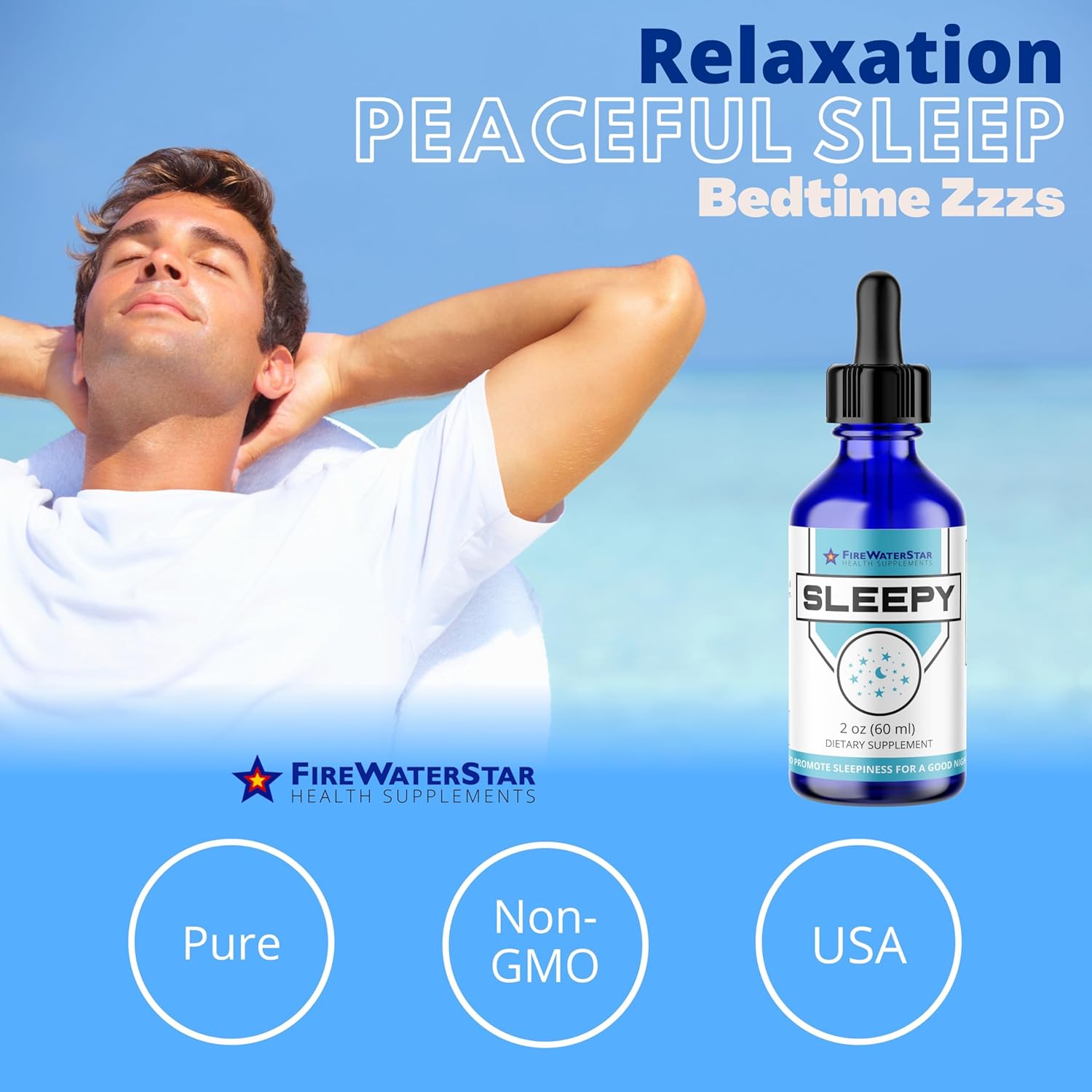 FWS Sleepy - Liquid Melatonin with Magnesium, L-Theanine - Natural Sleep Aid - Fast Acting Liquid Drops - Helps You Get to Sleep and Stay Asleep for a Good Night's Rest - Adults, Teens, Kids
