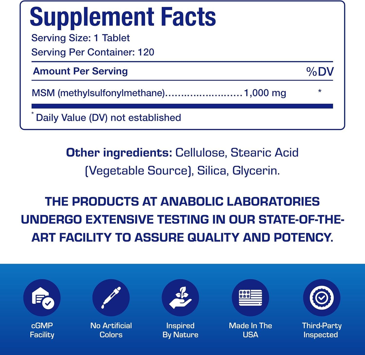 Methylsulfonylmethane MSM Supplement 1000mg - High Strength Soft Tissue & Joint Support Supplement with MSM from OptiMSM - Vegetarian Non-GMO & Made in the USA in cGMP Facilities - 60 Servings