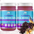 Sea Moss Gel by BioVitalica - Irish sea Moss raw Organic - Premium Quality - Dr Sebi, Vegan superfood for Cells - 100% Natural Seamoss Gel - (Pack of 2, Elderberry)