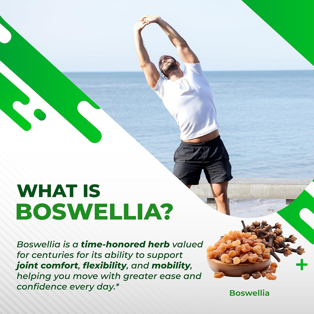 Boswellia with Cloves, Ginger, Turmeric, Vitamin C, Hyaluronic Acid, MSM, Devil's Claw – Supports Joint Health, Digestive Wellness* & Nutrient Absorption*