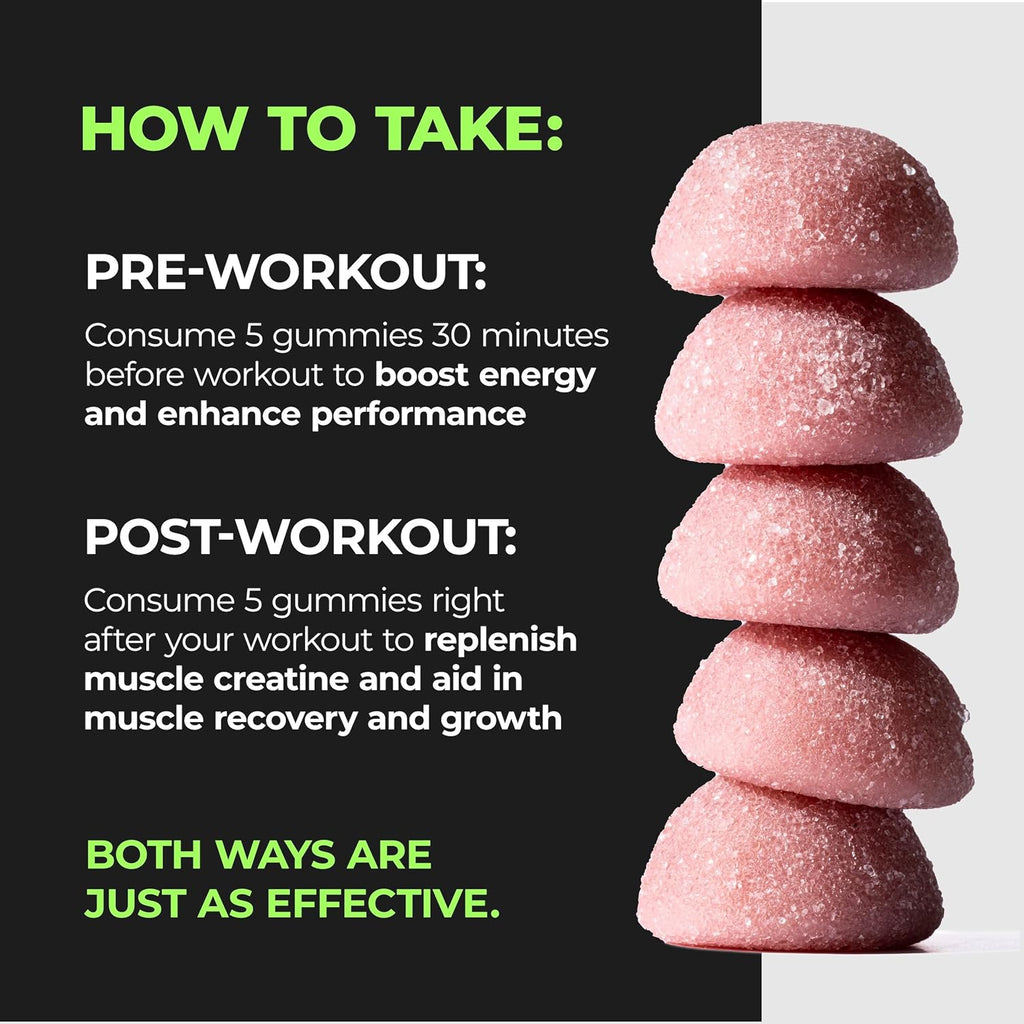 PurePremium Creatine Supplements for Men/Women - Non-GMO Creatine Monohydrate Gummies 5g for Strength, Endurance Support, Muscle Recovery - 120 Gummies