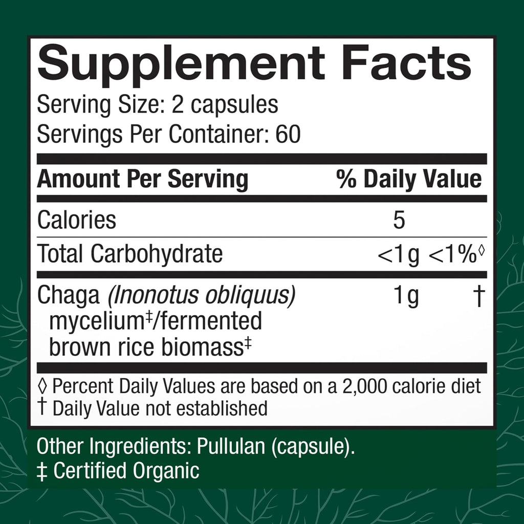 Host Defense Chaga Capsules - Immune System Support Supplement - Chaga Mushroom Capsules for Antioxidant Activity Support - Dietary Mushroom Supplement - 120 Capsules