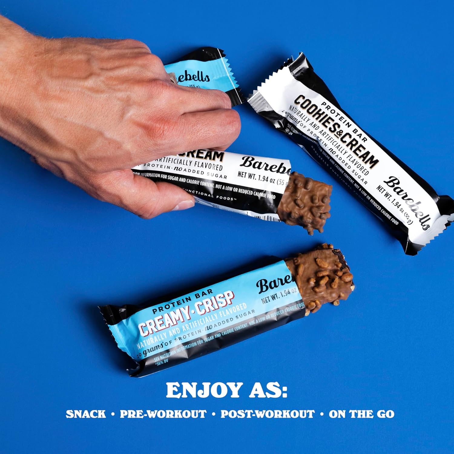 Barebells Protein Bars Combo Pack – 12 Creamy Crisp & 12 Cookies & Cream (24 bars total) – High Protein Snacks with 20g Protein & No Added Sugar – On-the-Go Breakfast or Post-Workout Treat
