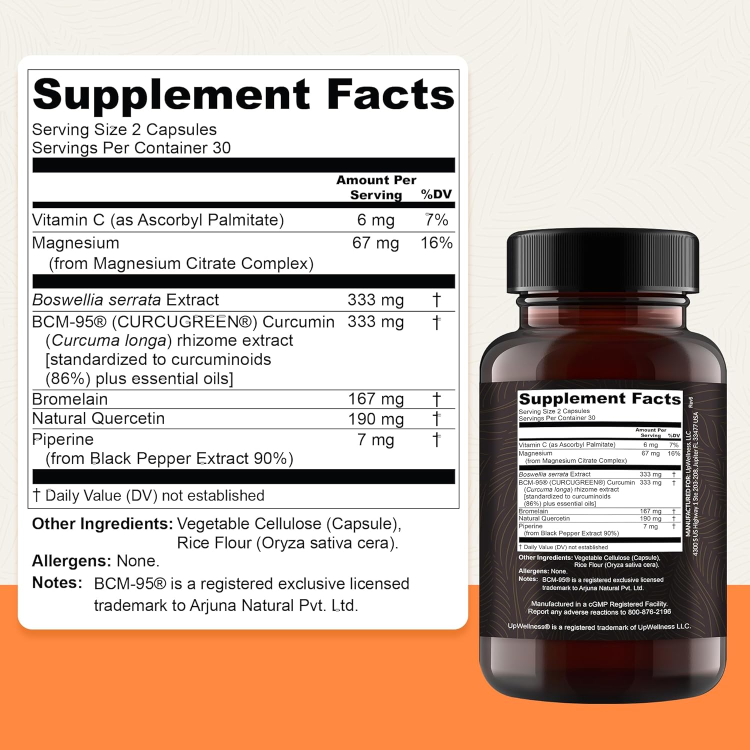 Golden Revive + Joint Support Supplement Featuring Turmeric with Black Pepper, Quercetin, and Magnesium- Turmeric Boswellia Supplement - 6 Active Ingredients for Joint Care - 60 Capsules