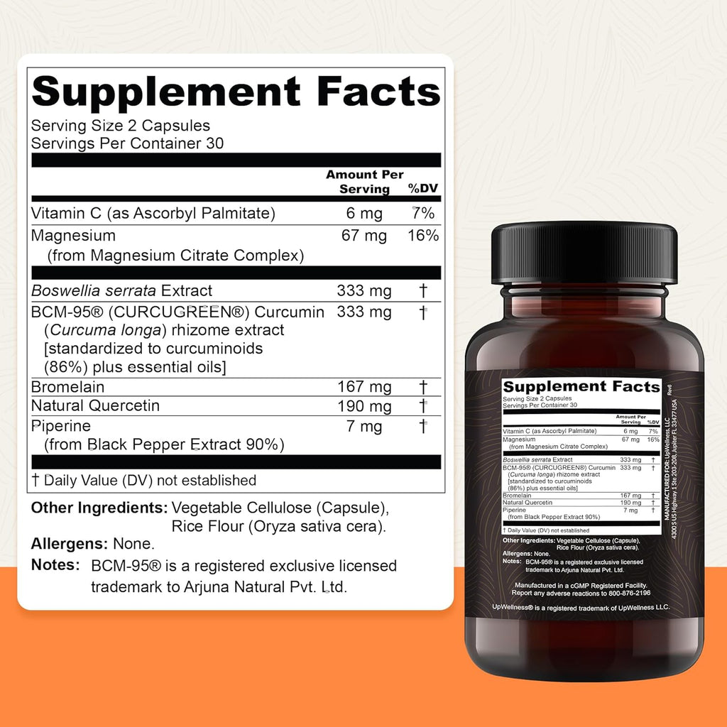 Golden Revive + Joint Support Supplement Featuring Turmeric with Black Pepper, Quercetin, and Magnesium- Turmeric Boswellia Supplement - 6 Active Ingredients - 60 Capsules, 3 Pack