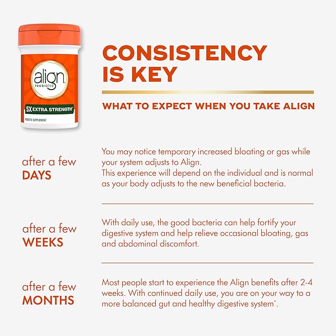 Align Probiotic Extra Strength, Probiotics for Women and Men, Probiotic Capsules with 5X CFUs, 42 Capsules