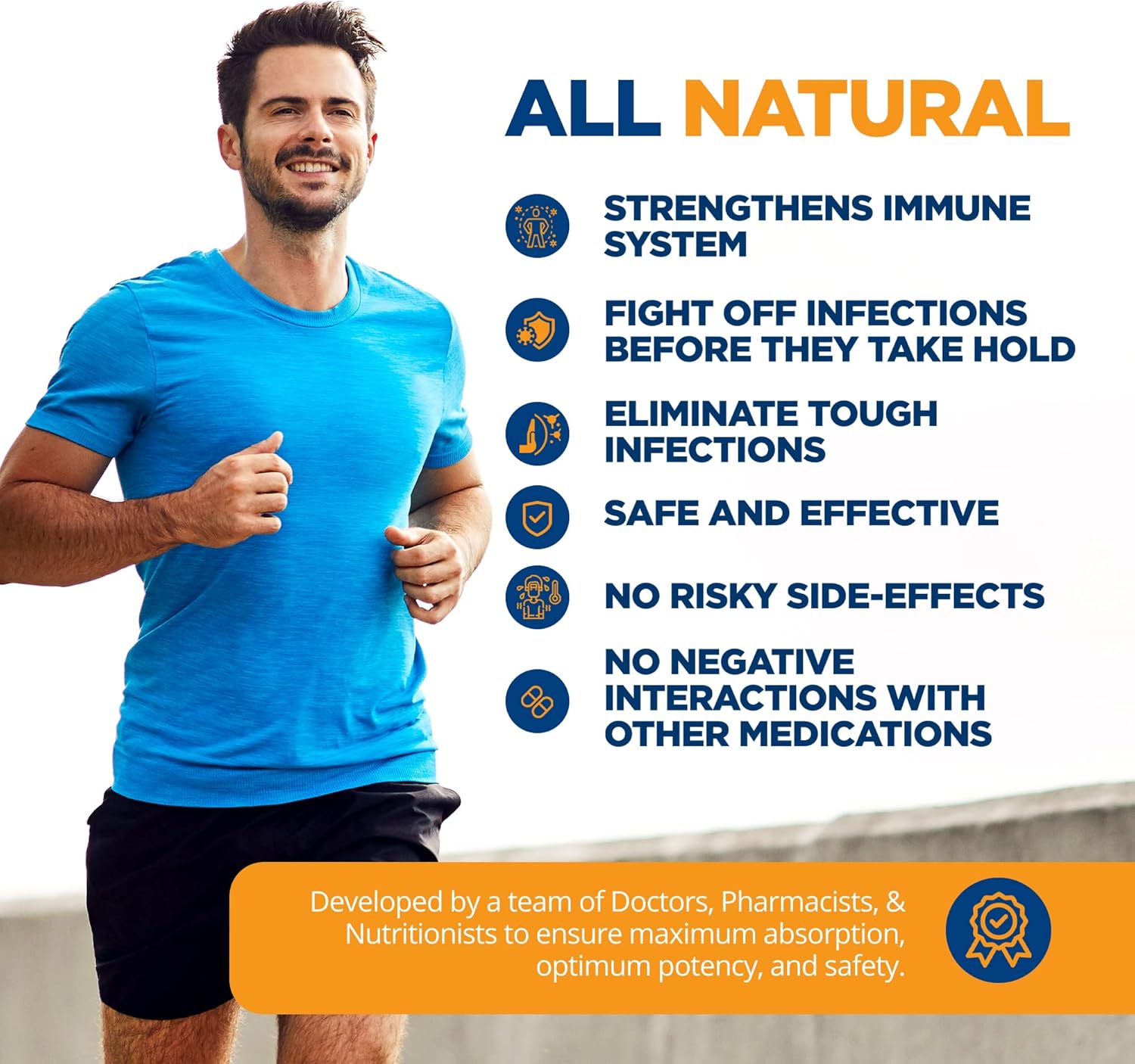 LifeSource Vitamins All Natural Anti-B for Immune Support, 14 All Natural Ingredient with Echinacea & Garlic Extract, 90 Immune Defense Capsules.