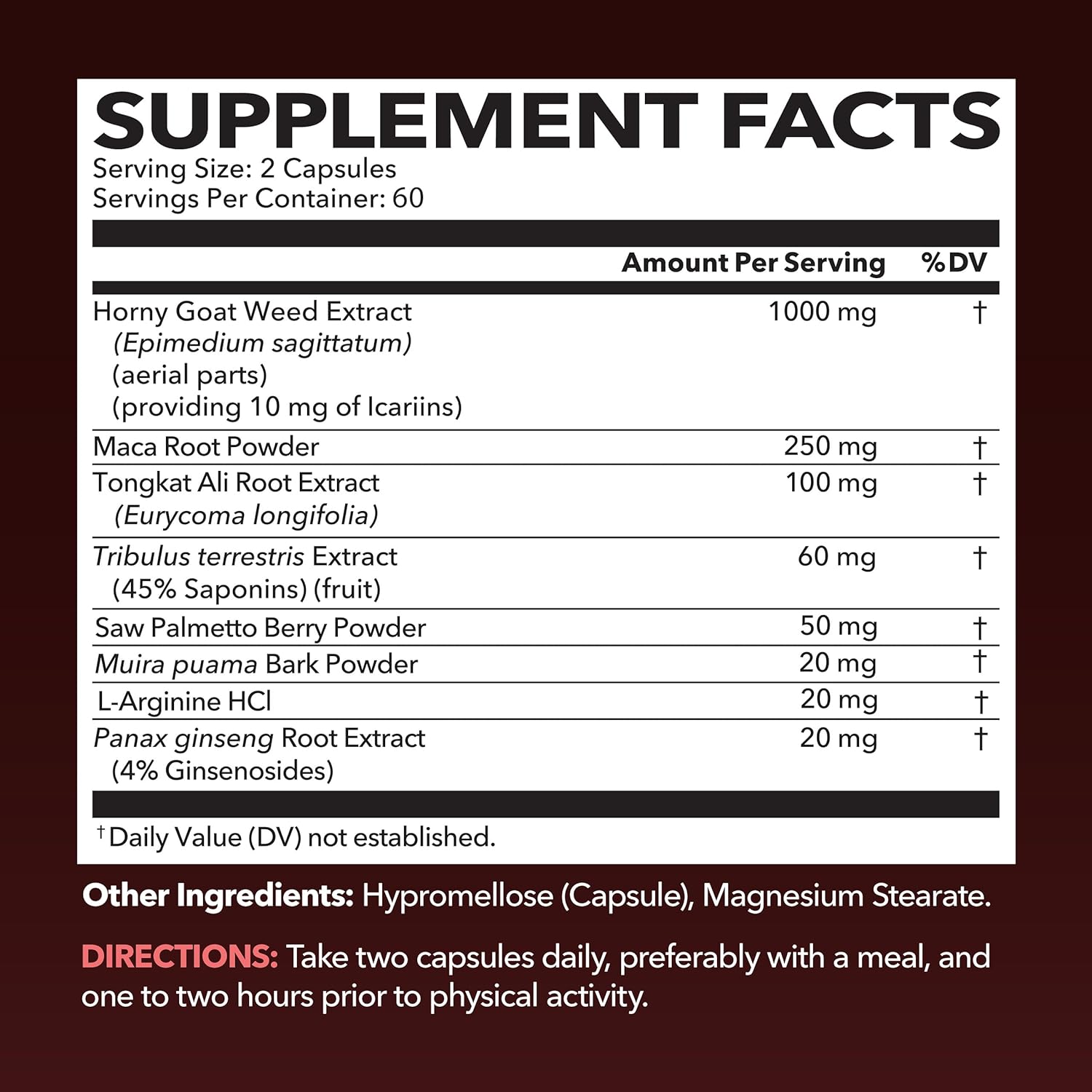 Horny Goat Weed Capsules for Men & Women - Extra Strength Performance & Energy Support with Tongkat Ali, Muira Puama, and Saw Palmetto - 2 Month Supply Herbal Supplement for Increased Endurance